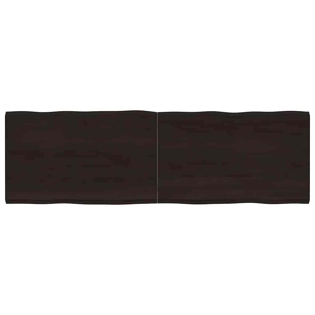 vidaXL Tablero mesa madera tratada borde vivo marrón 160x50x(2-4) cm