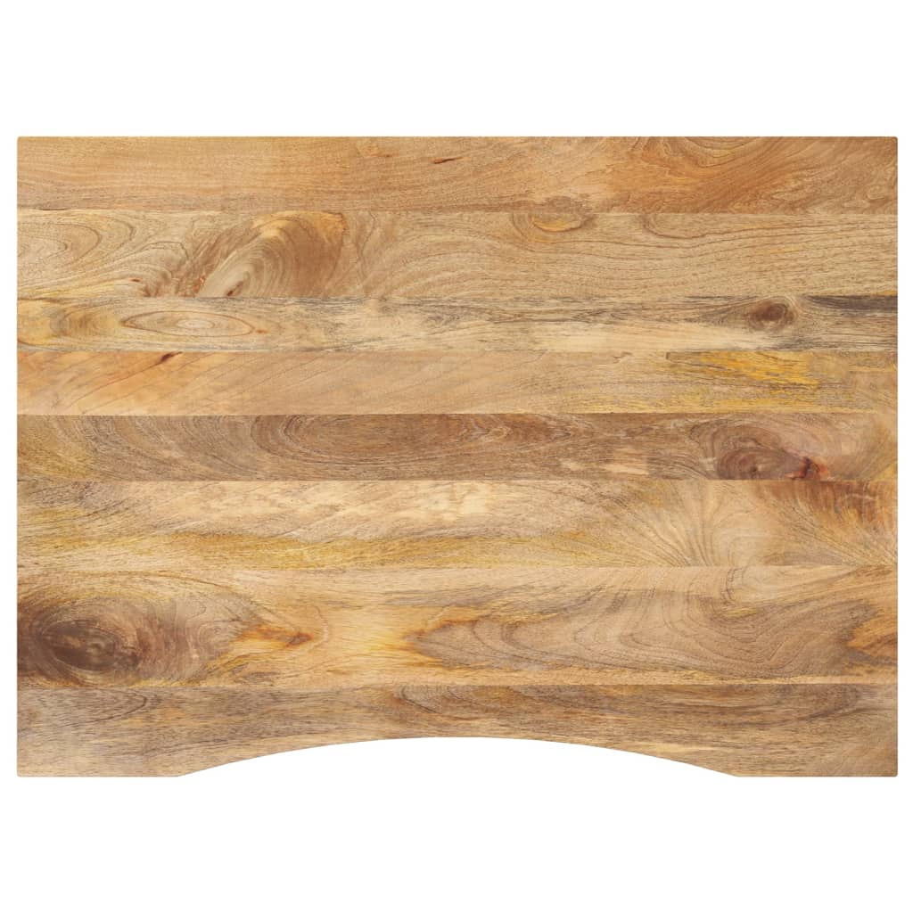 vidaXL Tablero escritorio con curva madera mango rugosa 100x80x2,5 cm