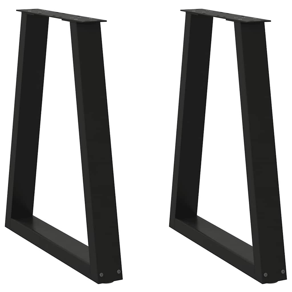 vidaXL Patas para mesa de comedor en forma de V (2 unidades), color negro, 50x(72-73,3) cm, acero