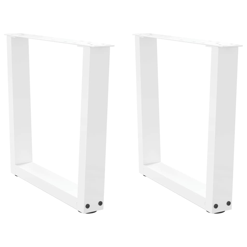 vidaXL Patas para mesa de centro en forma de V (2 unidades), color blanco, 50 x (42-43,3) cm, acero