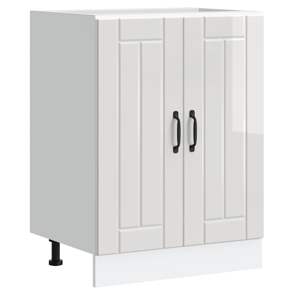 vidaXL Mueble bajo para fregadero Lucca blanco brillante
