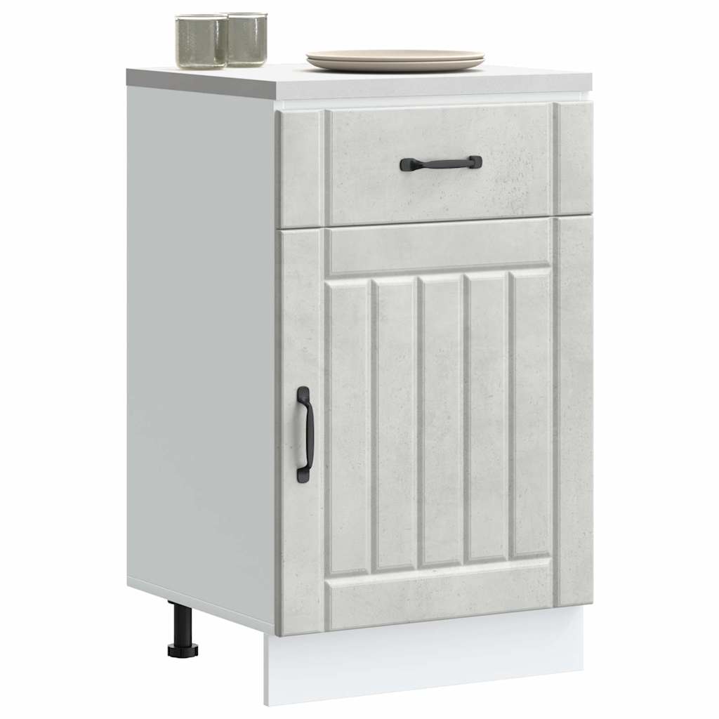 vidaXL Mueble bajo de cocina Lucca madera contrachapada gris cemento