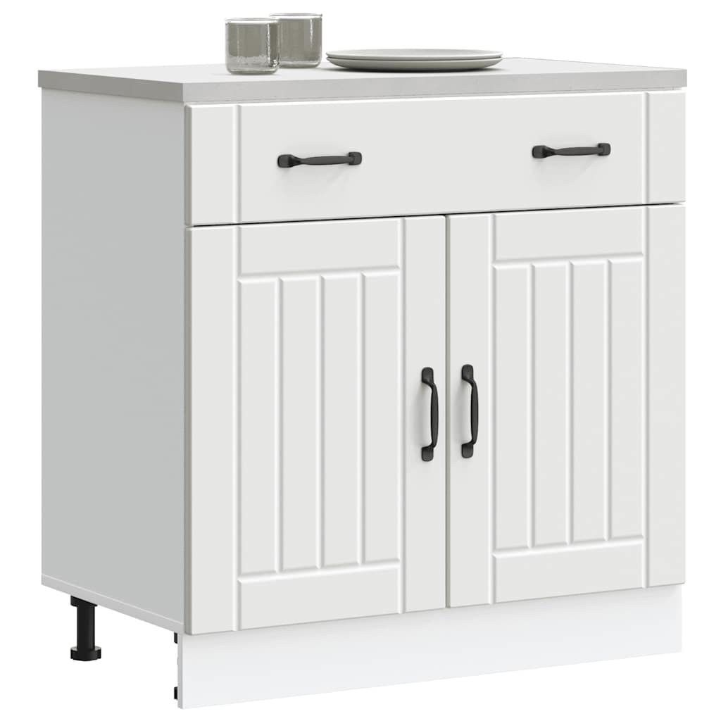 vidaXL Mueble bajo de cocina Lucca madera de ingeniería blanca