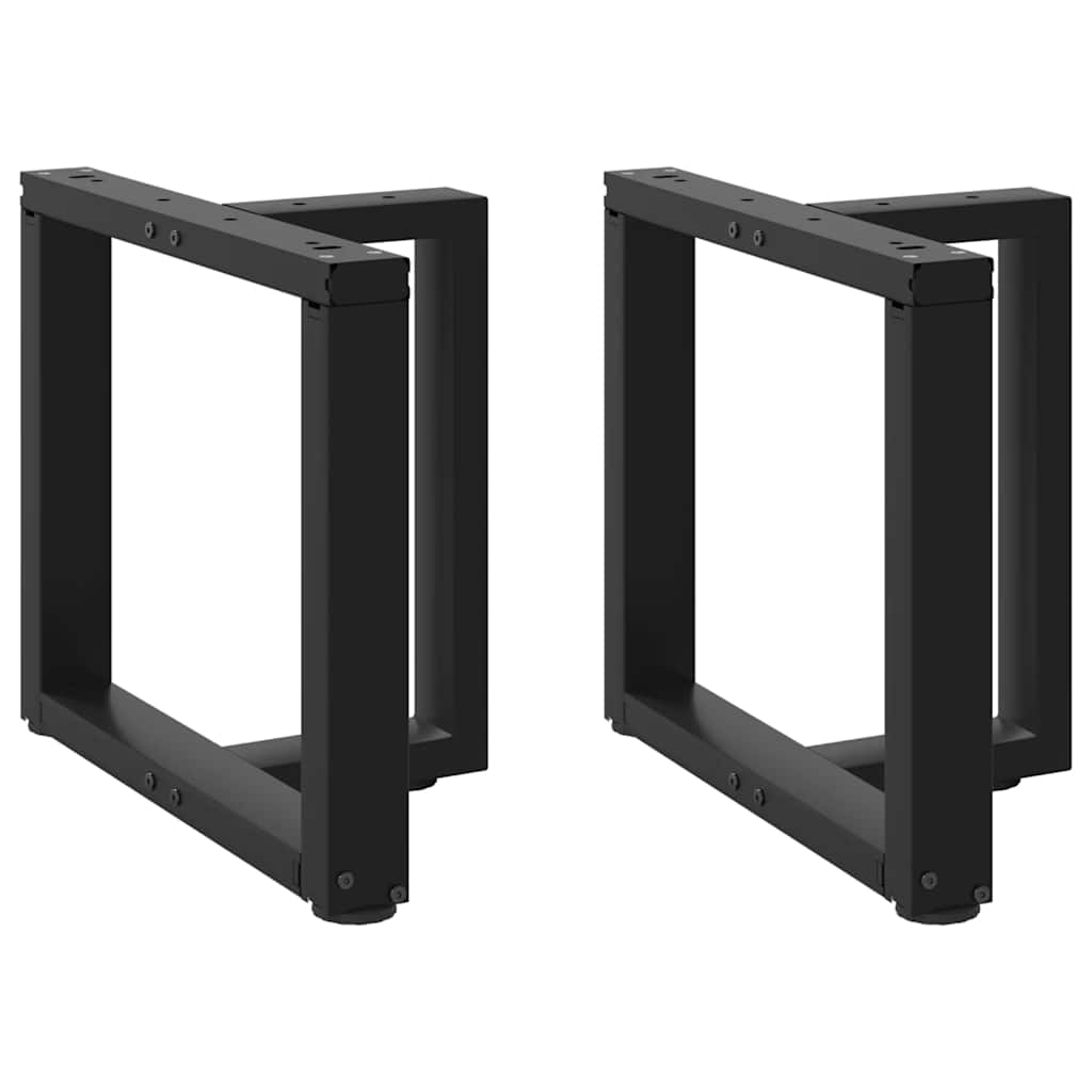vidaXL Patas para mesa de centro en forma de T (2 unidades), color negro, 50 x 25 x (42-43) cm, acero