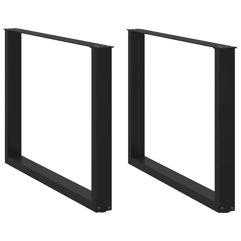 vidaXL Patas para mesa de comedor en forma de U (2 unidades), color negro, 100 x (72-73) cm, acero