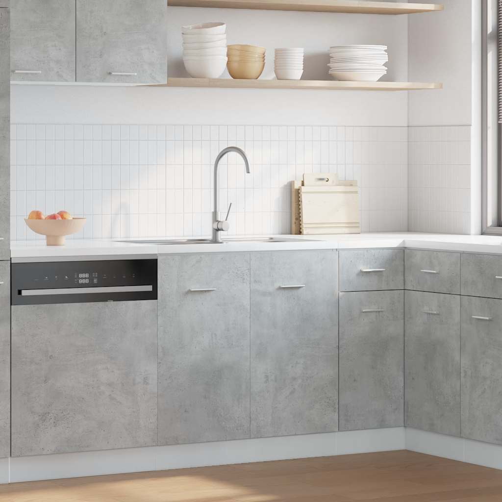 vidaXL Mueble bajo fregadero "Lyon" gris hormigón 80x46x81,5 cm madera de ingeniería