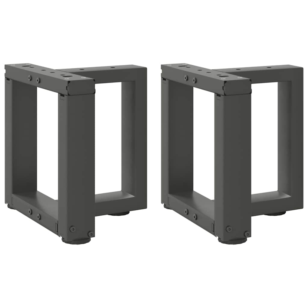 vidaXL Patas para mesa de centro en forma de T (2 unidades), antracita, 30 x 25 x (30-31) cm, acero