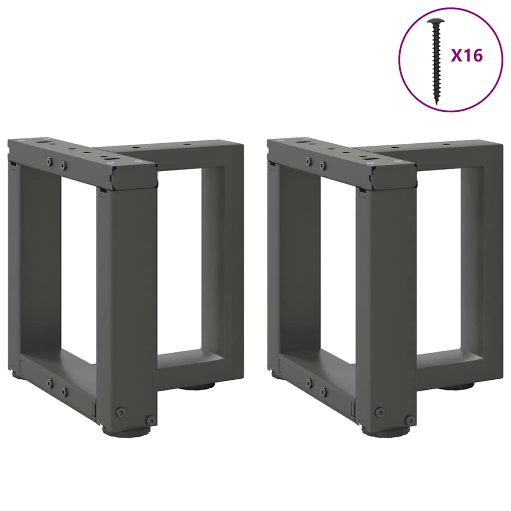 vidaXL Patas para mesa de centro en forma de T (2 unidades), antracita, 30 x 25 x (30-31) cm, acero - Image 5