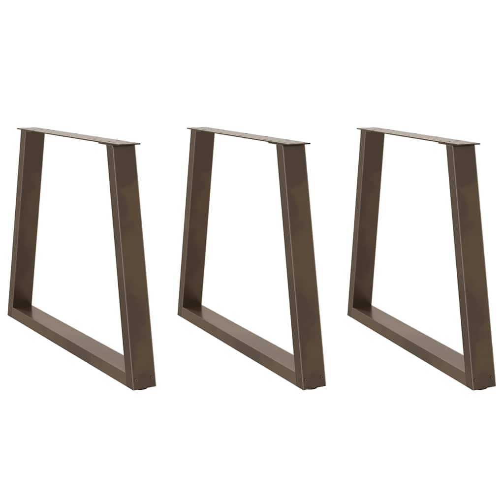 vidaXL Patas para mesa de comedor en forma de V (3 unidades, acero natural, 80 x 72-73,3 cm)