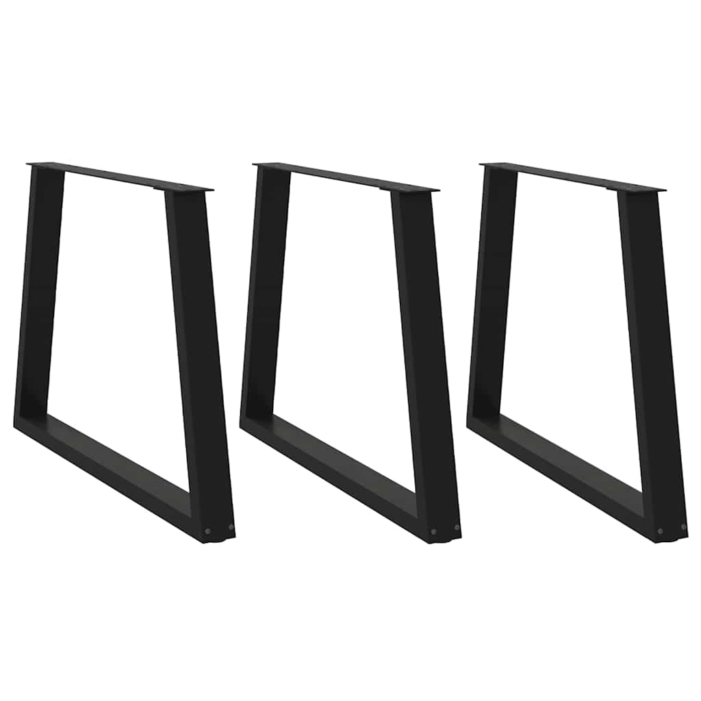 vidaXL Patas para mesa de comedor en forma de V (3 unidades), color negro, 90 x (72-73,3) cm, acero