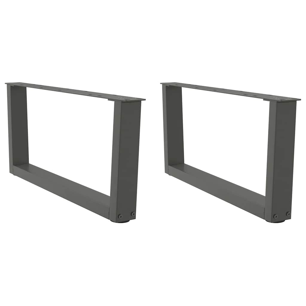 vidaXL Patas para mesa de centro en forma de V (2 unidades), antracita, 70 x (30-31,3) cm, acero