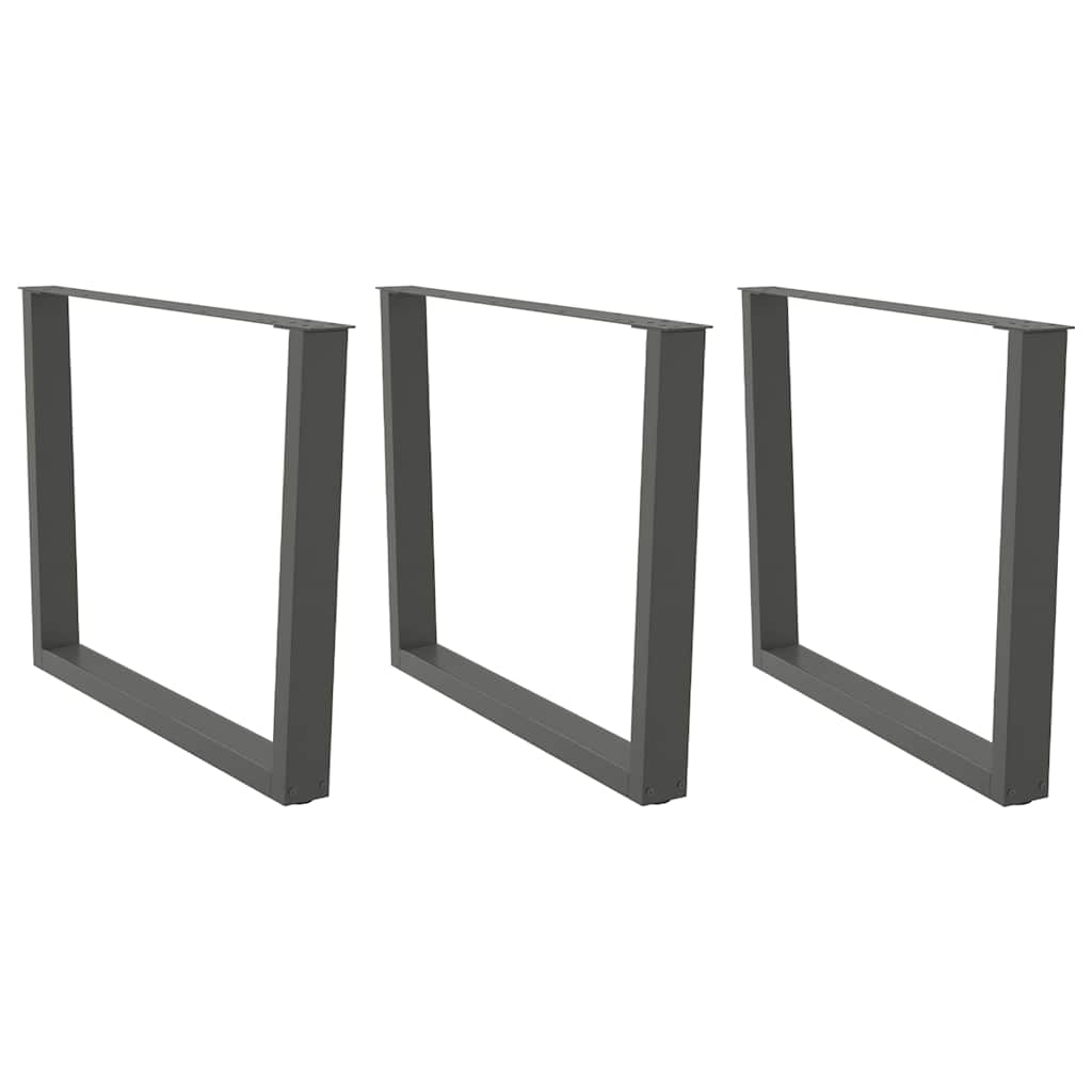 vidaXL Patas para mesa de comedor en forma de V (3 unidades), antracita, 100 x (72-73,3) cm, acero
