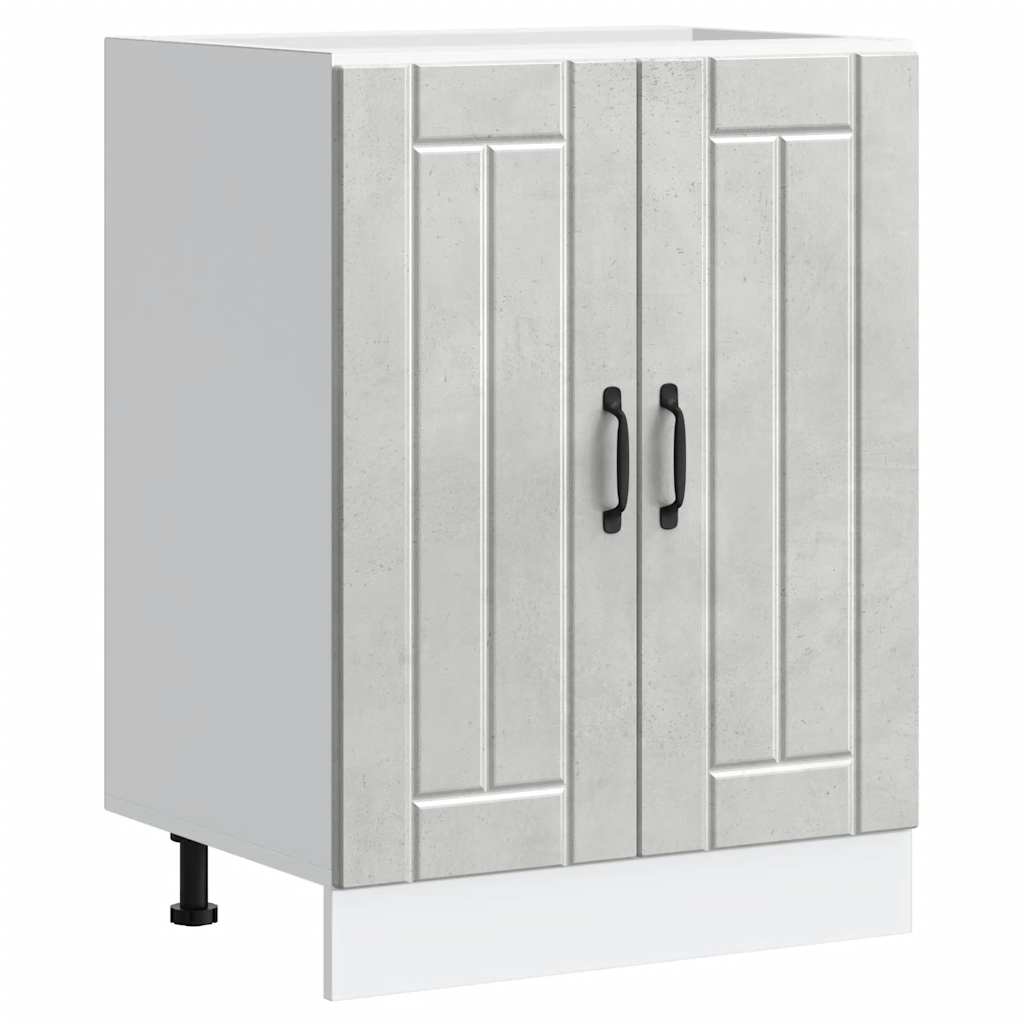 vidaXL Mueble bajo fregadero Lucca madera contrachapada gris hormigón
