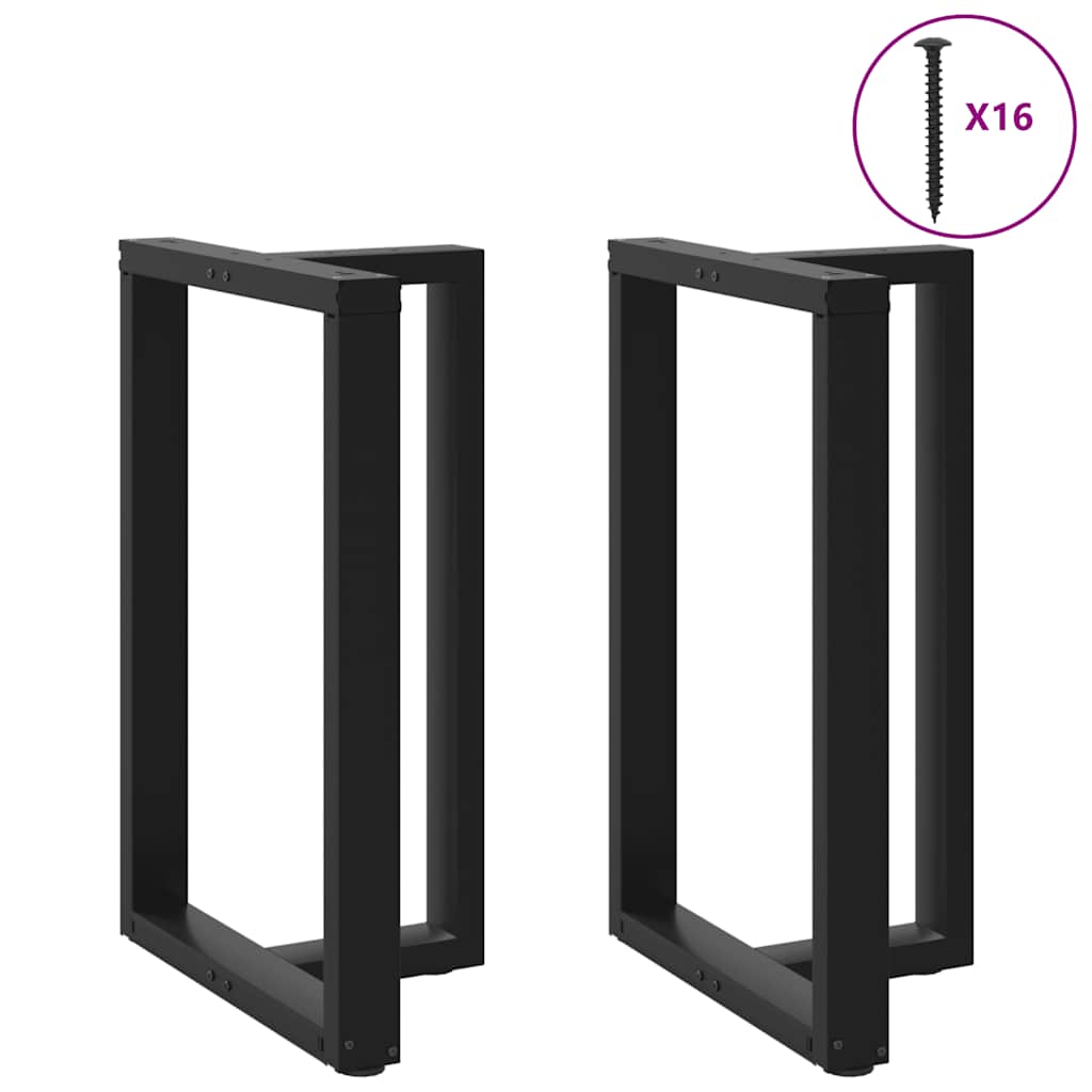 vidaXL Patas para mesa de bar en forma de T (2 unidades), color negro, 60 x 35 x (90-91) cm, acero