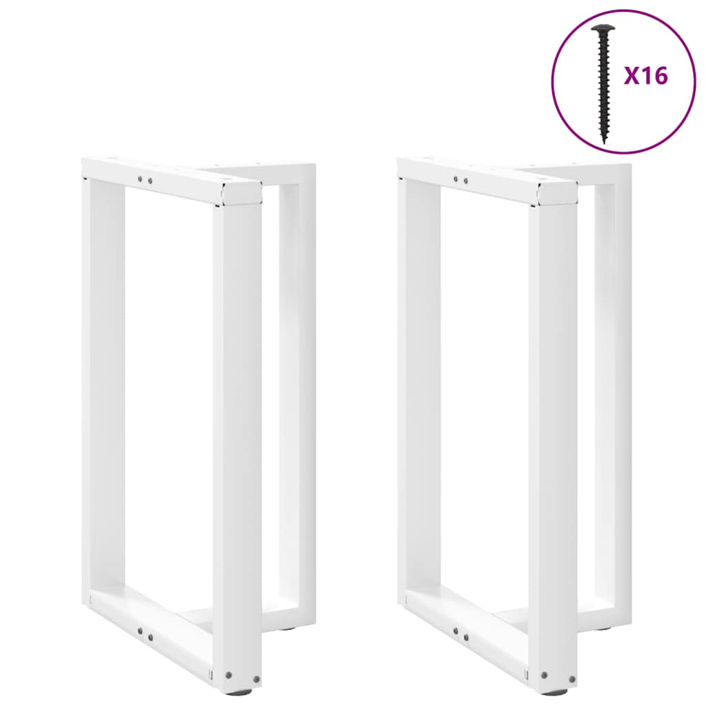 vidaXL Patas para mesa de bar en forma de T (2 unidades), color blanco, 60 x 35 x (90-91) cm, acero