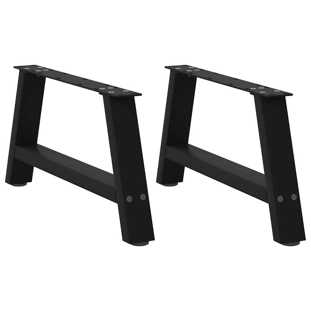 vidaXL Patas para mesa de centro en forma de A (2 unidades), color negro, 60 x (30-31) cm, acero