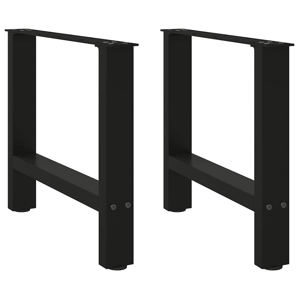 vidaXL Patas para mesa de centro negras (2 unidades, 60 x 42-43 cm, acero)