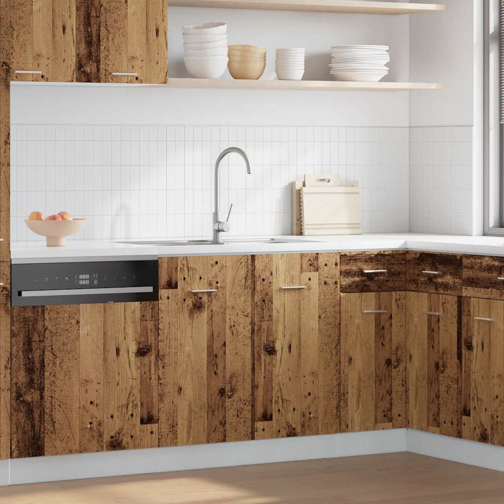vidaXL Mueble bajo fregadero "Lyon" de madera vieja, 80 x 46 x 81,5 cm, madera de ingeniería,