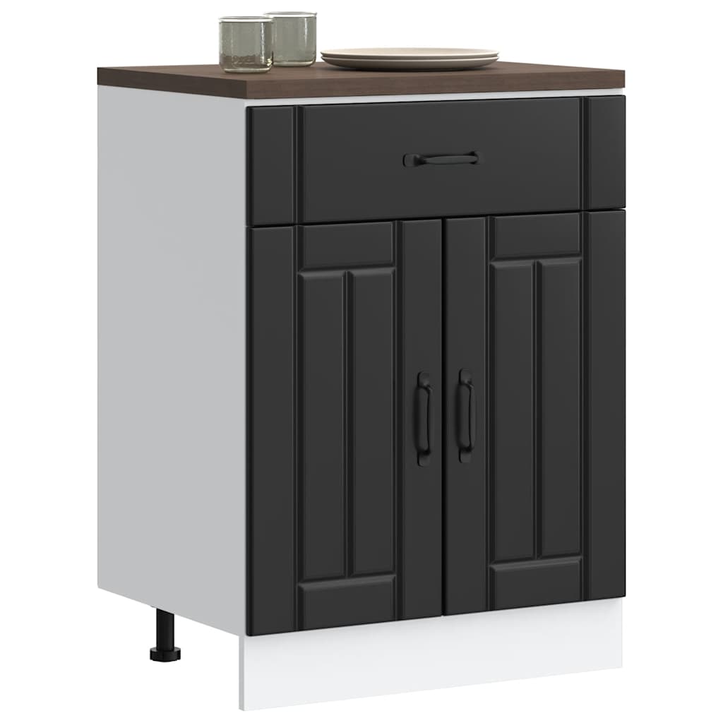 vidaXL Mueble bajo de cocina Lucca madera ingeniería negra