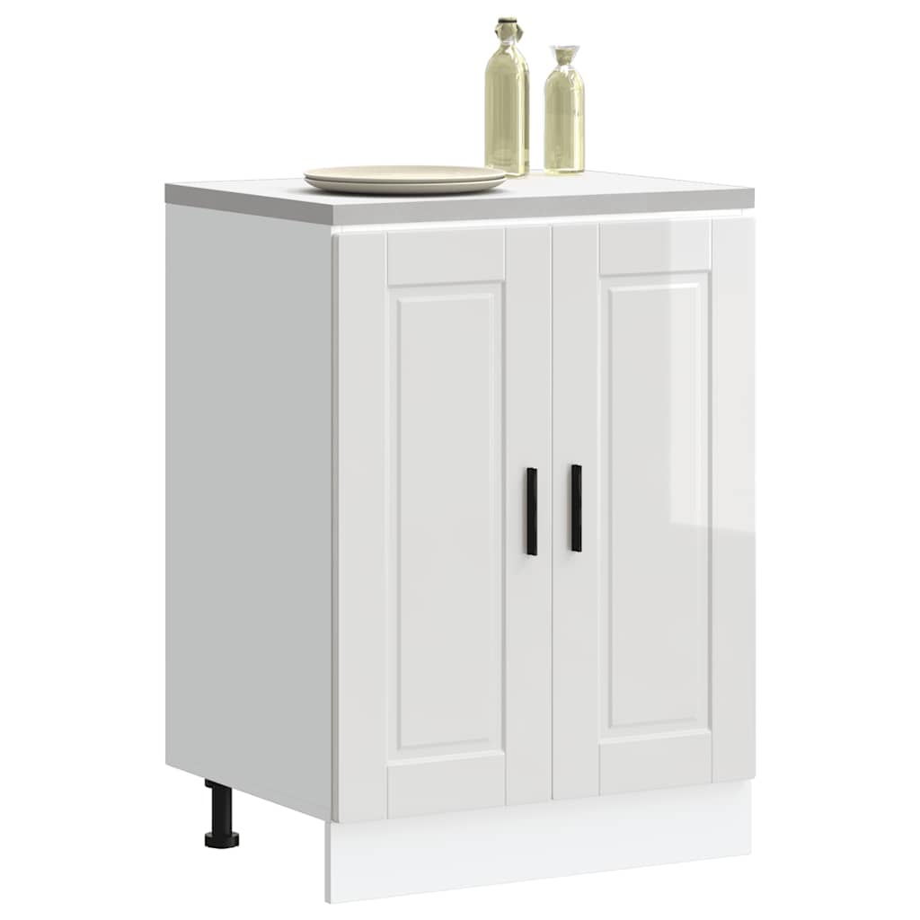 vidaXL Mueble bajo de cocina porto alto brillo blanco