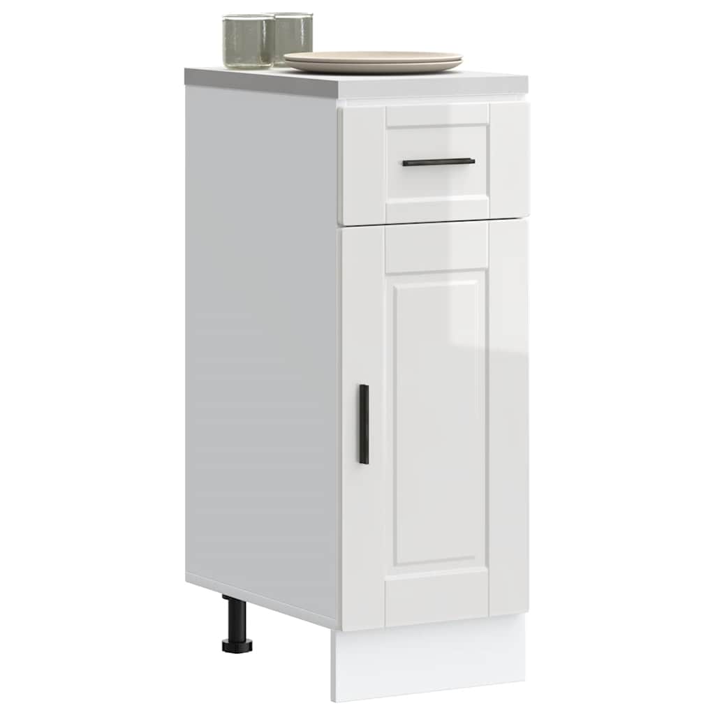 vidaXL Mueble bajo de cocina porto alto brillo blanco