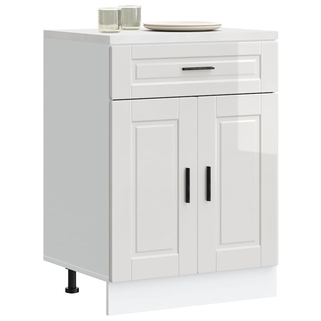 vidaXL Mueble bajo de cocina porto alto brillo blanco