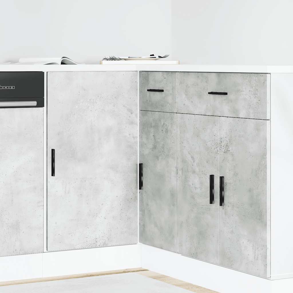 vidaXL Mueble bajo para fregadero "Lyon" de madera de ingeniería gris hormigón
