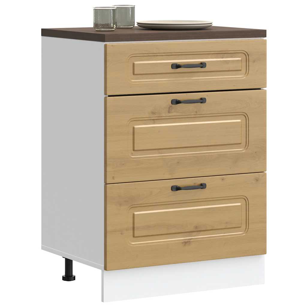 vidaXL Mueble bajo de cocina Kalmar roble artesanal madera ingeniería