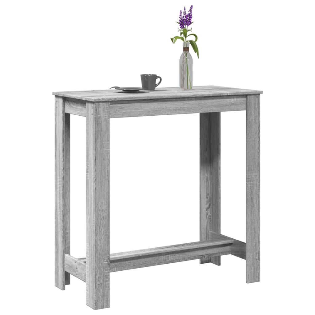 vidaXL Mesa alta de bar madera ingeniería gris Sonoma 102x50x103,5 cm