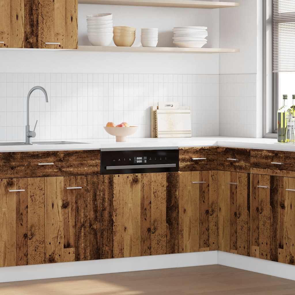 vidaXL Panel para lavavajillas "Lyon" de madera vieja 45x3x67 cm de madera sintética