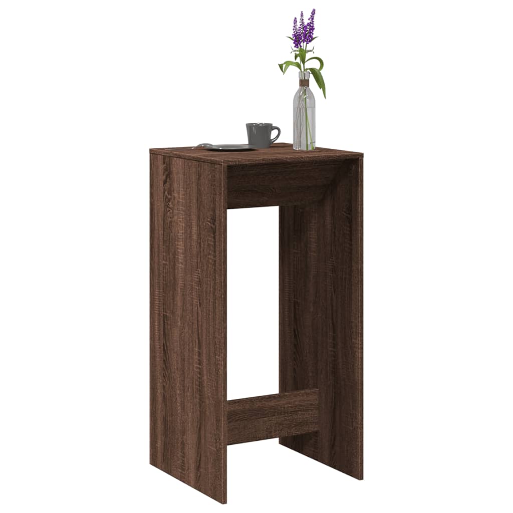 vidaXL Mesa alta de bar madera ingeniería marrón roble 51x50x103,5 cm