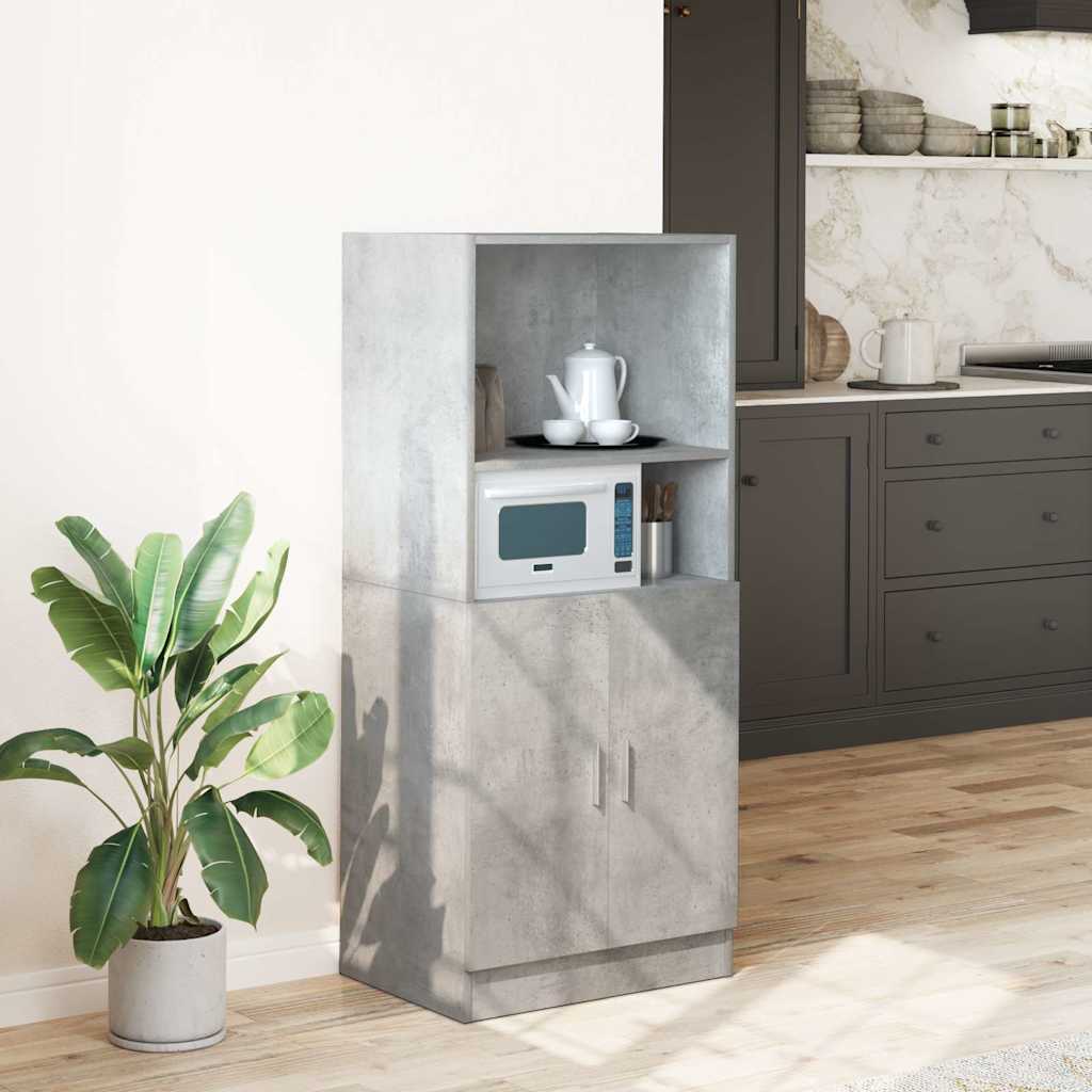 vidaXL Mueble cocina madera ingeniería gris hormigón 57x41,5x131,5 cm