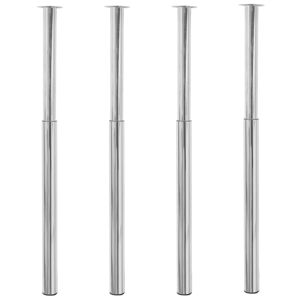 vidaXL Patas de mesa telescópicas 4 unidades cromado 710 mm-1100 mm