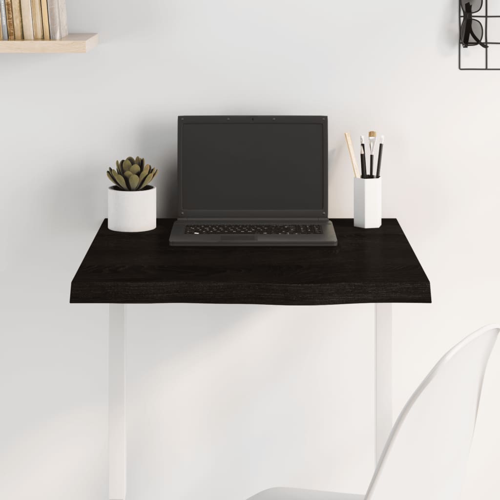 vidaXL Tablero mesa madera roble tratada marrón oscuro 60x60x(2-4) cm