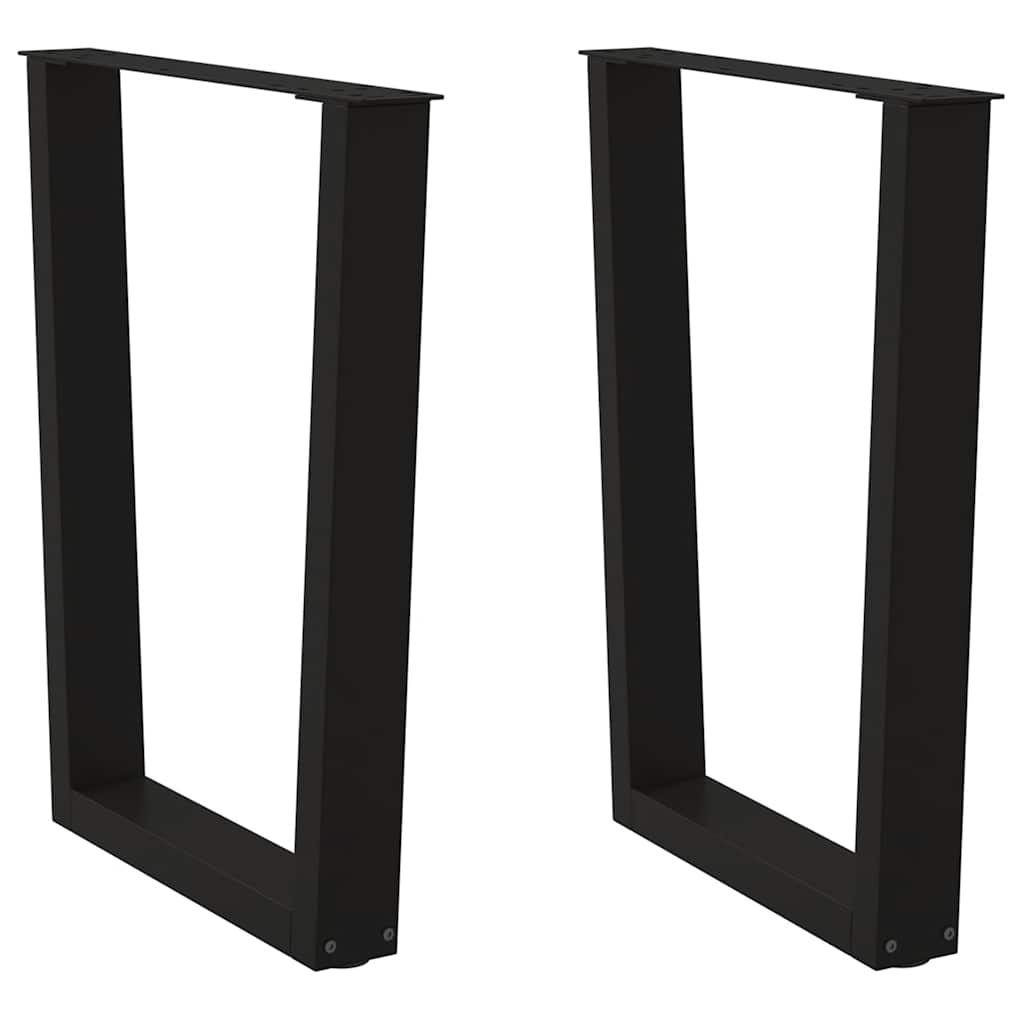 vidaXL Patas para mesa de comedor en forma de V (2 unidades), color negro, 60 x (72-73,3) cm, acero