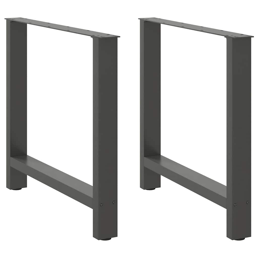 vidaXL Patas para mesa de comedor antracita (2 unidades, 80 x 72-73 cm, acero)