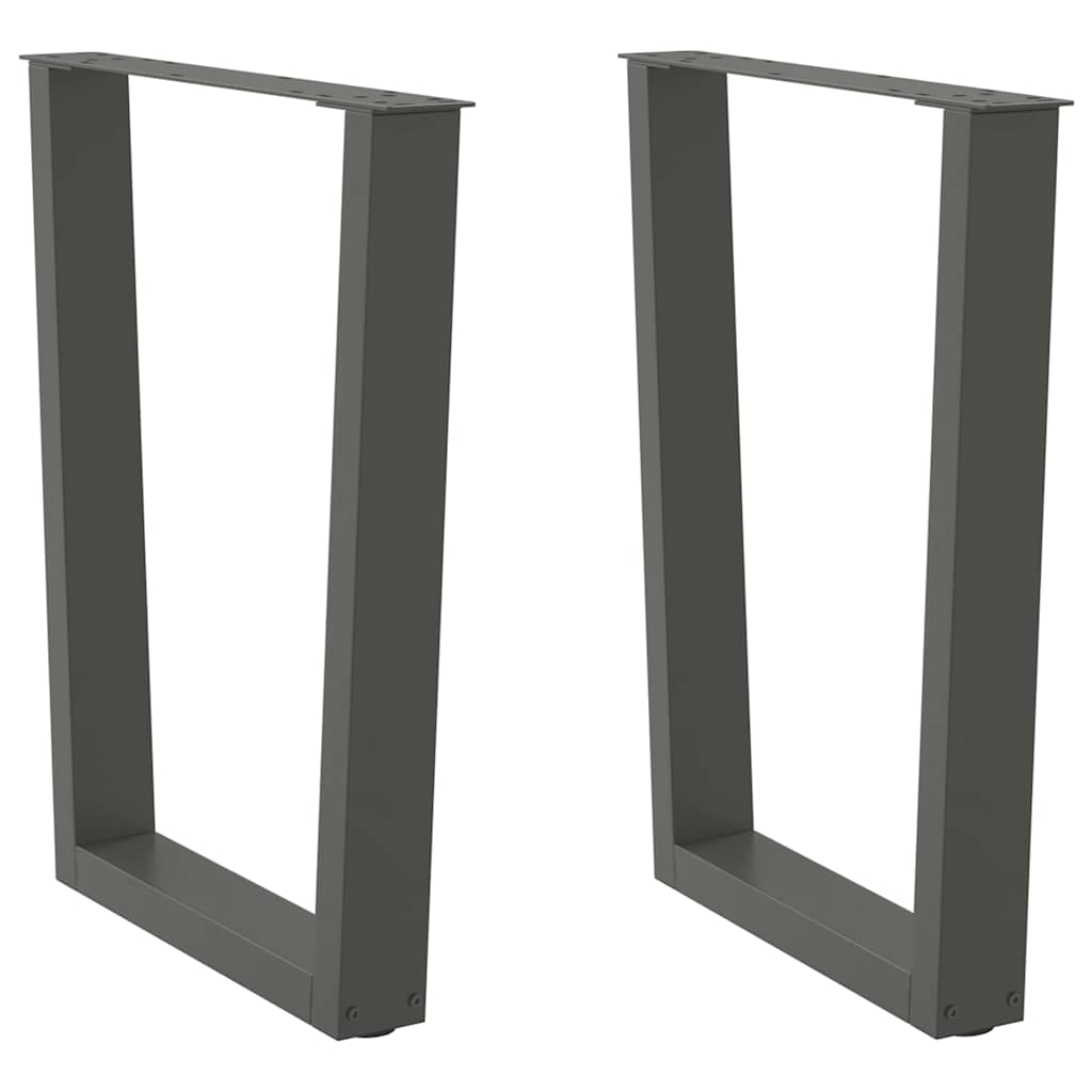 vidaXL Patas para mesa de comedor en forma de V (2 unidades), antracita, 60 x (72-73,3) cm, acero