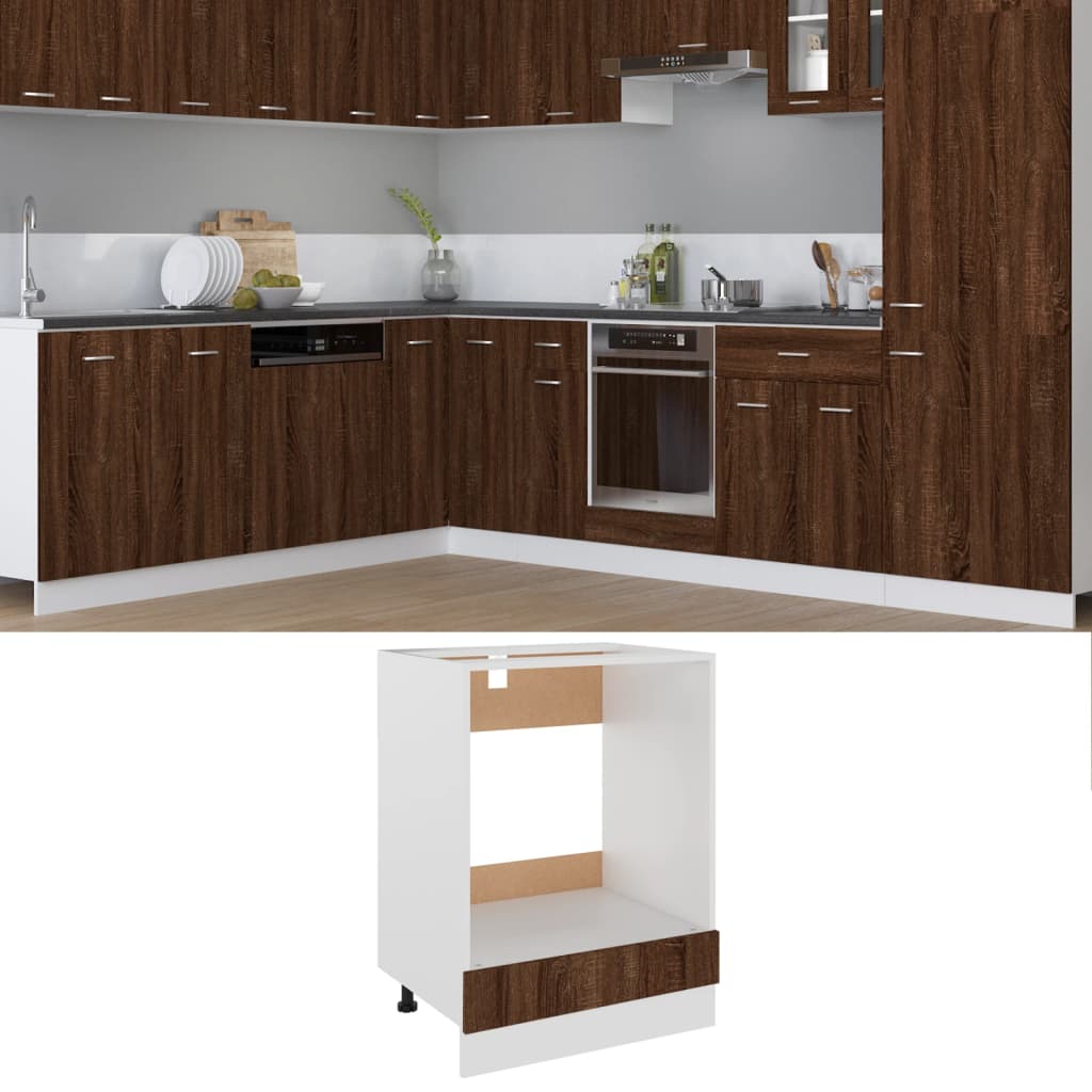 vidaXL Mueble para horno "Riga" roble marrón 60x46x81,5 cm madera de ingeniería