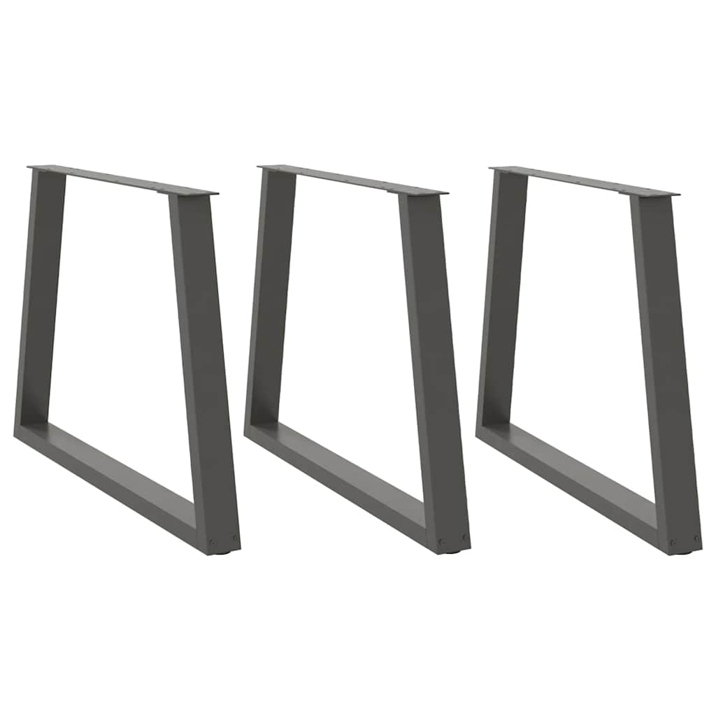 vidaXL Patas para mesa de comedor en forma de V (3 unidades), antracita, 100 x (72-73,3) cm, acero