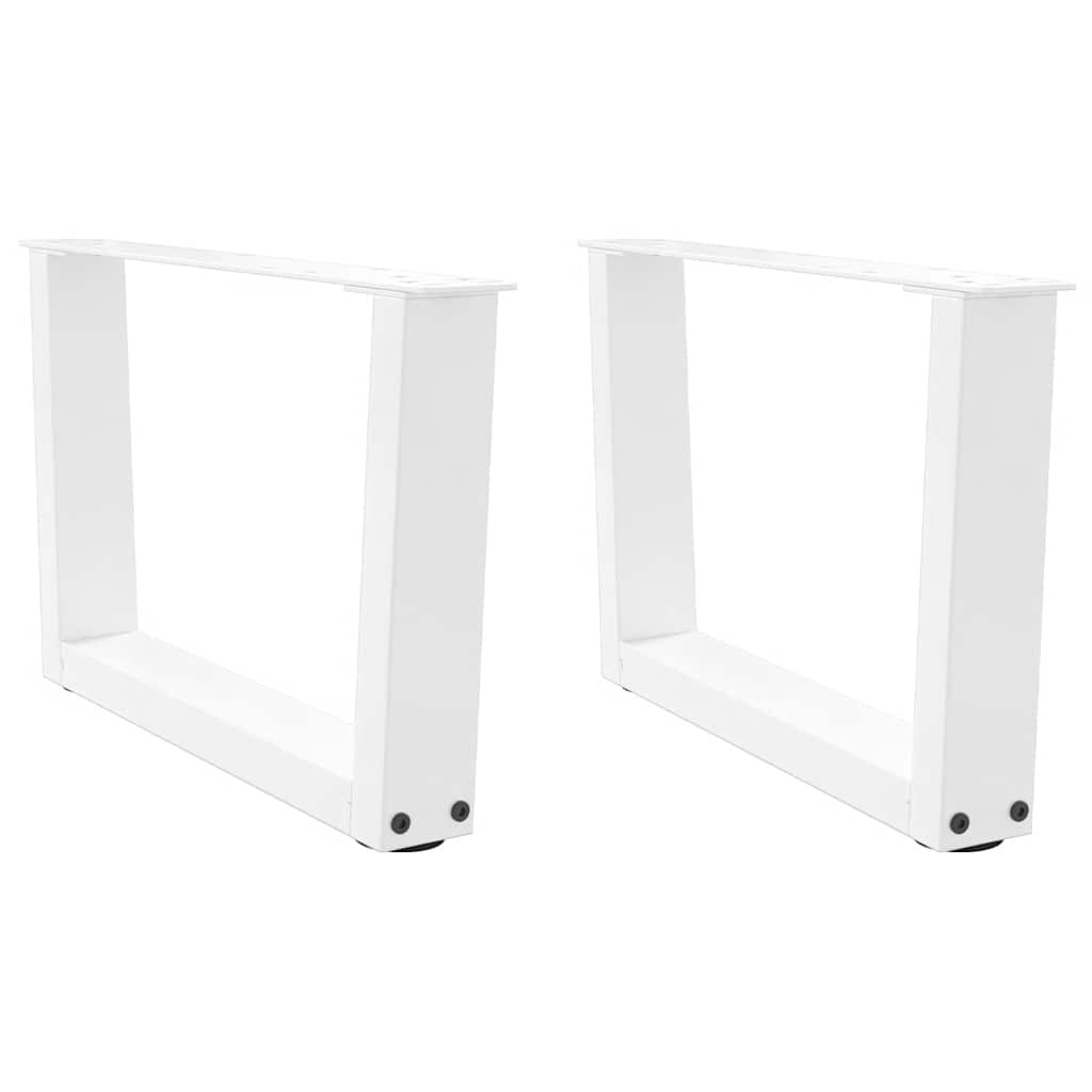 vidaXL Patas para mesa de centro en forma de V (2 unidades), color blanco, 60 x (30-31,3) cm, acero