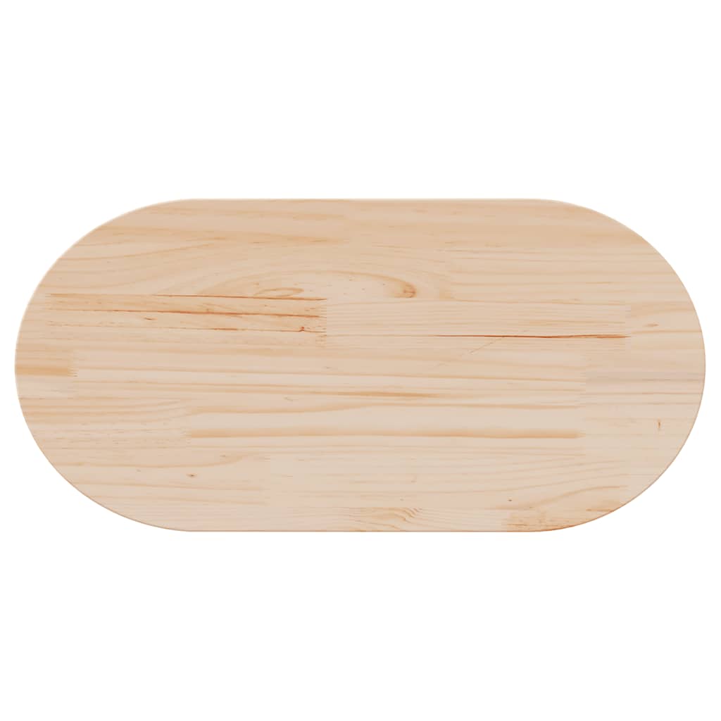 vidaXL Tablero de mesa ovalado de madera maciza de pino 90x45x2,5 cm - Image 5