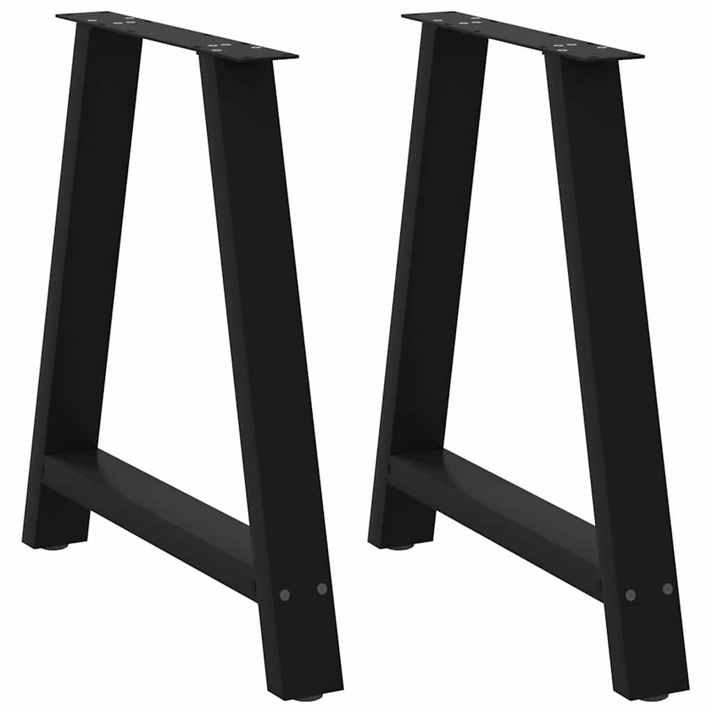 vidaXL Patas para mesa de comedor en forma de A (2 unidades), color negro, 70 x (72-73) cm, acero