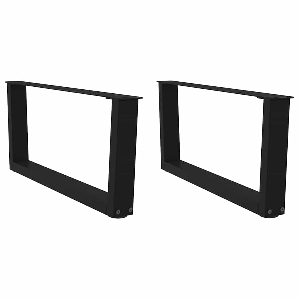 vidaXL Patas para mesa de centro en forma de V (2 unidades), color negro, 70 x (30-31,3) cm, acero