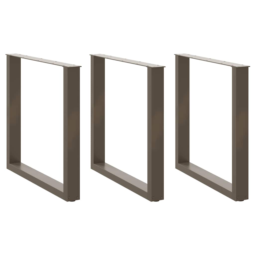 vidaXL Patas para mesa de comedor en forma de U (3 unidades, acero natural, 80 x 72-73 cm)