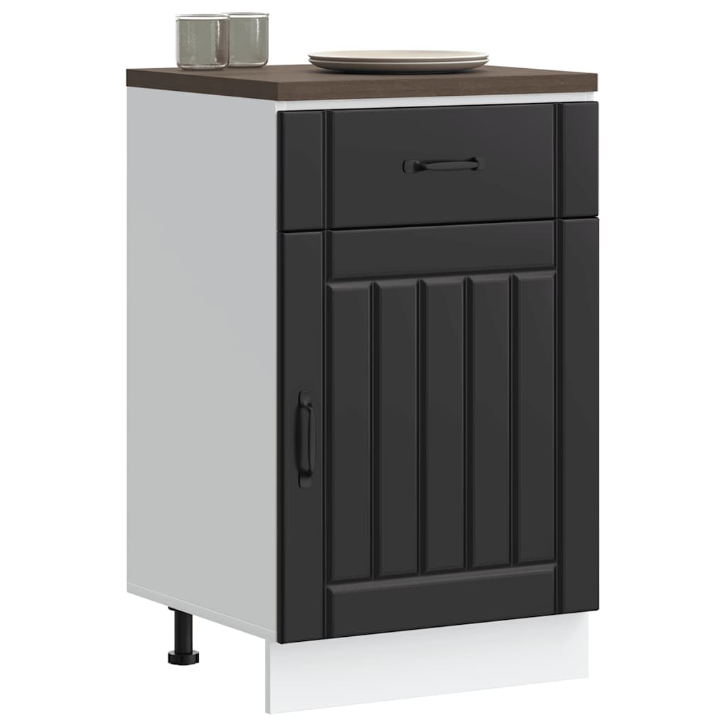 vidaXL Mueble bajo de cocina Lucca madera ingeniería negra