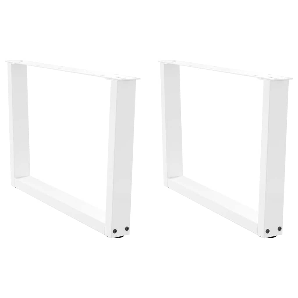 vidaXL Patas para mesa de centro en forma de V (2 unidades), color blanco, 70 x (42-43,3) cm, acero