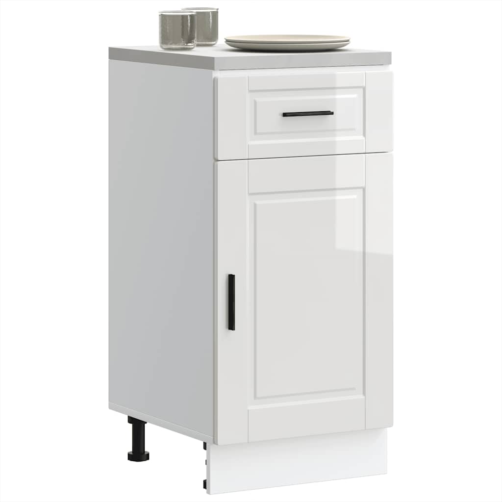 vidaXL Mueble bajo de cocina porto alto brillo blanco