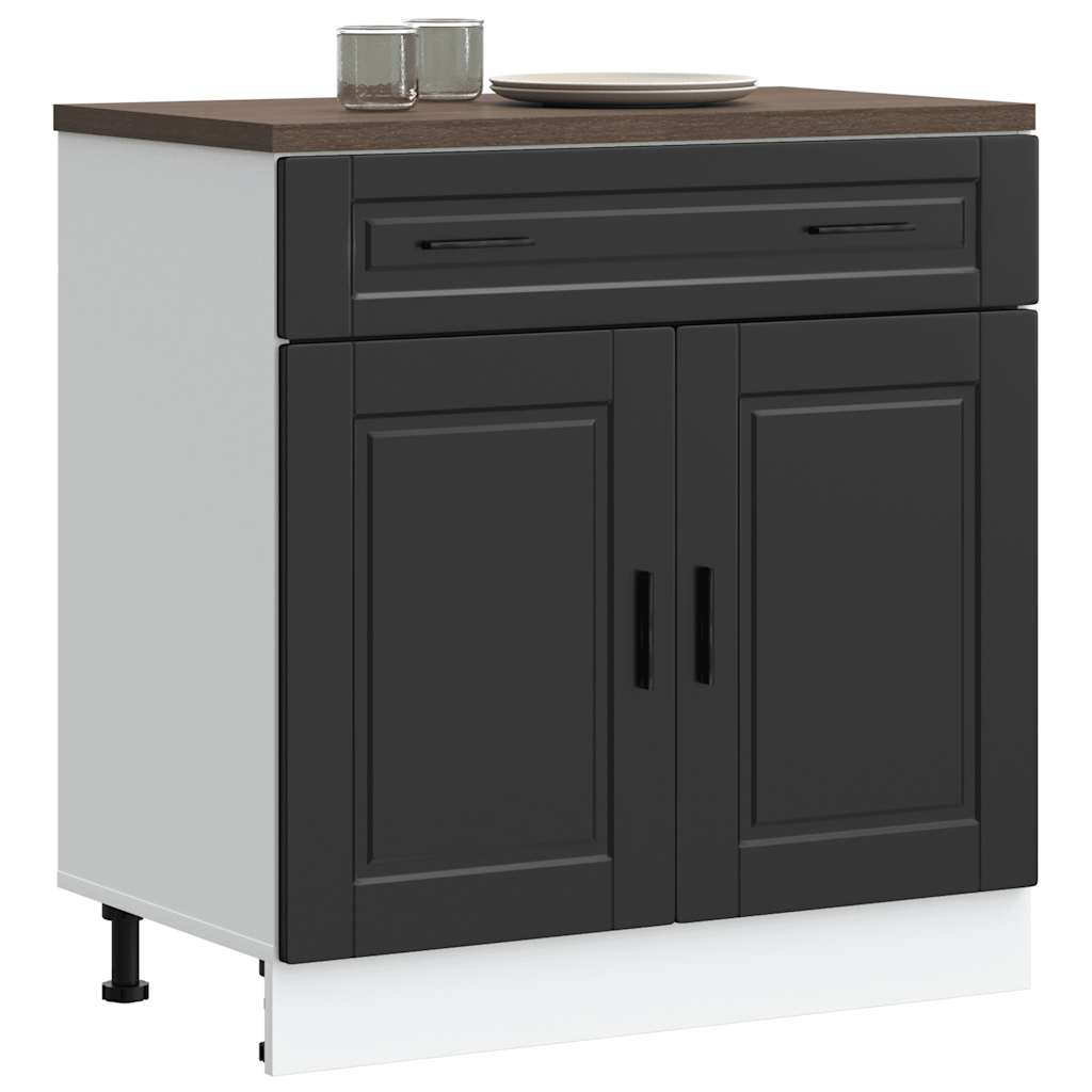 vidaXL Mueble bajo de cocina Porto madera contrachapada negro