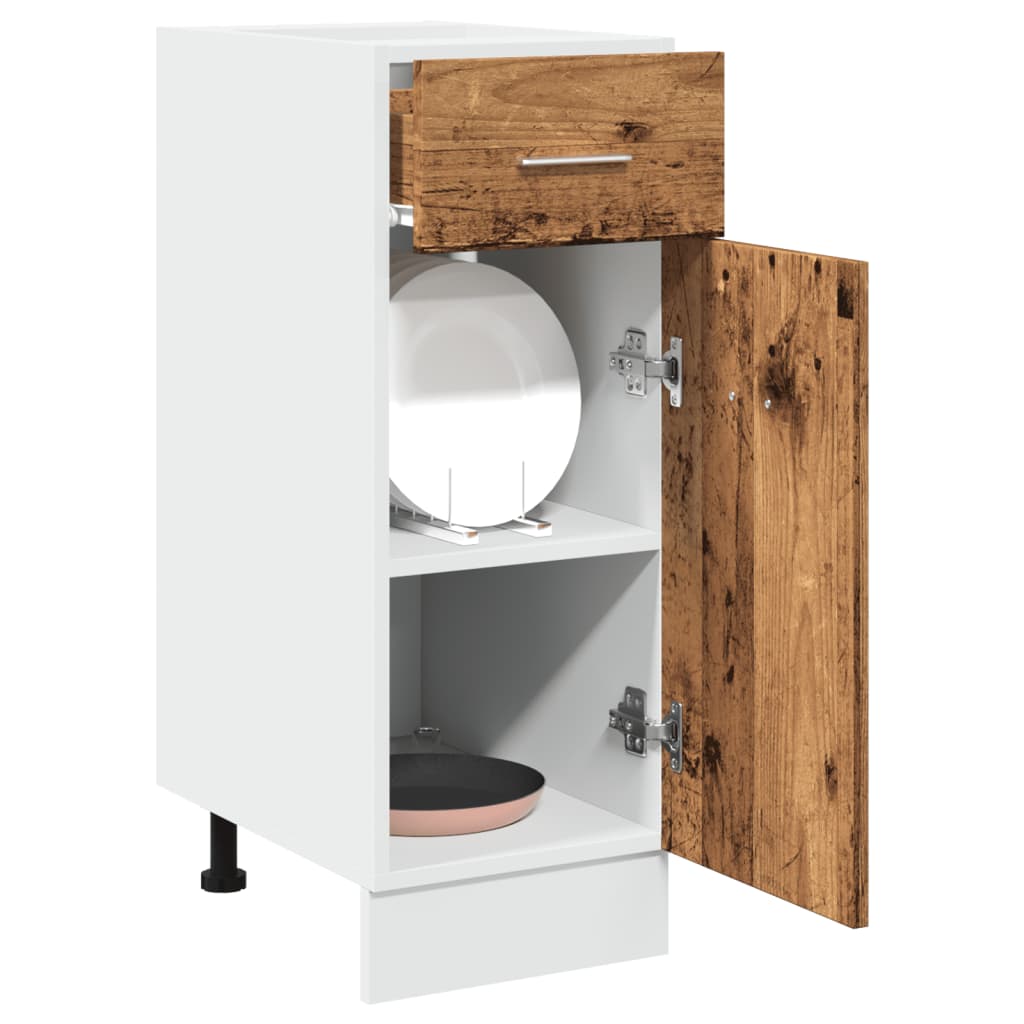 vidaXL Mueble bajo con cajón "Lyon" de, madera vieja, 30 x 46 x 81,5 cm, madera de ingeniería