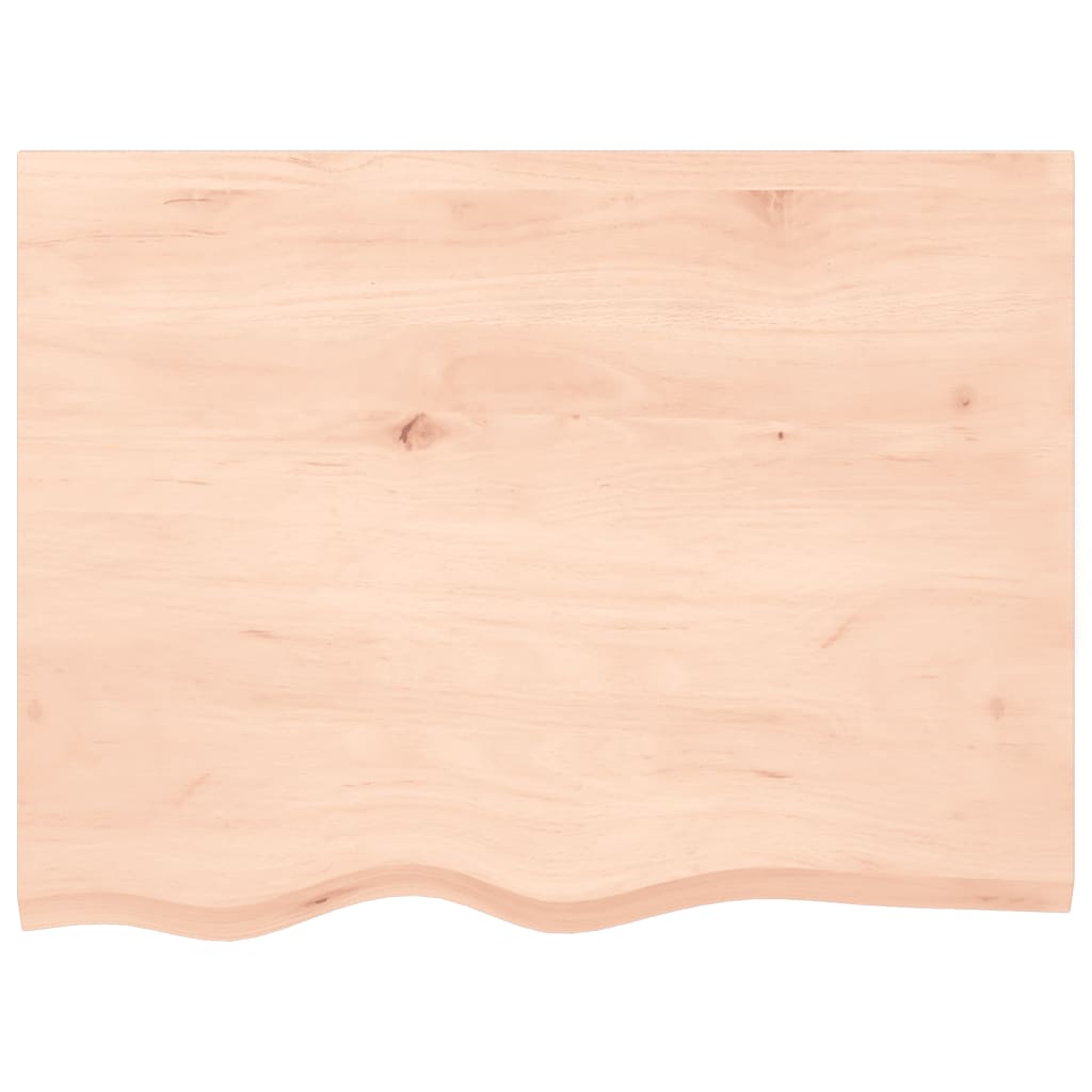 vidaXL Tablero de mesa madera maciza de roble sin tratar 80x60x2 cm - Image 3